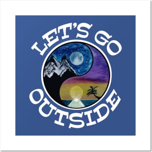 Let’s go outside White graphx - funny camping quotes Posters and Art